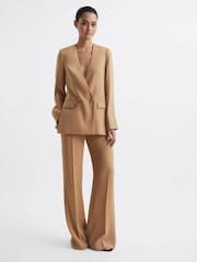 Reiss Neutral Margeaux Wide Leg Suit Trousers - Image 3 of 7