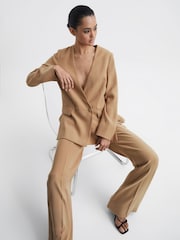 Reiss Neutral Margeaux Wide Leg Suit Trousers - Image 6 of 7