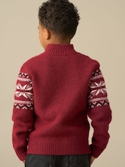 Angel & Rocket Red Oakley Fairisle Zip Neck Jumper - Image 2 of 4