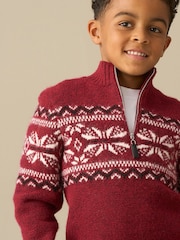 Angel & Rocket Red Oakley Fairisle Zip Neck Jumper - Image 6 of 6