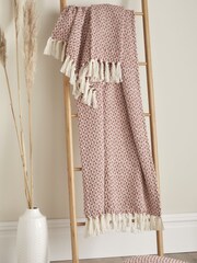 Appletree Red Bexley 100% Cotton Throw - Image 1 of 2