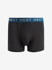 Black Rich Textured Waistband Bamboo 8 pack A-Front Boxers - Image 3 of 10