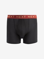 Black Rich Textured Waistband Bamboo 8 pack A-Front Boxers - Image 5 of 10