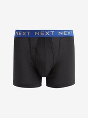 Black Rich Textured Waistband Bamboo 8 pack A-Front Boxers - Image 7 of 10