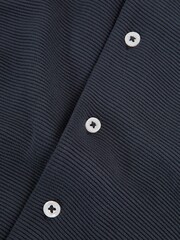 Reiss Airforce Blue Westley Junior Cuban Collar Ribbed Shirt - Image 7 of 7