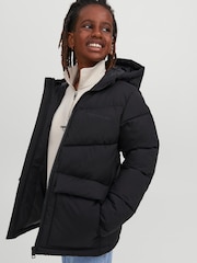 JACK & JONES Hooded Padded Black Coat - Image 4 of 7