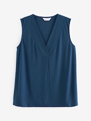 Navy Blue V-Neck Vest Top - Image 1 of 1