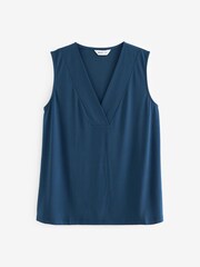 Navy Blue V-Neck Vest Top - Image 1 of 1