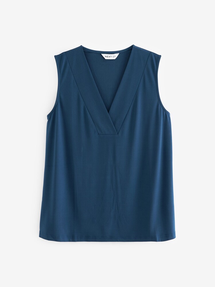 Navy Blue V-Neck Vest Top - Image 1 of 1