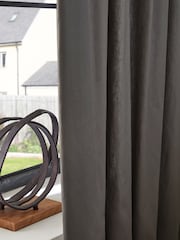 Charcoal Grey Cotton Lined Pencil Pleat Curtains - Image 3 of 7