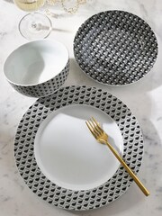 12 Piece Monochrome Gosford Dinner Set - Image 2 of 4