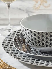 12 Piece Monochrome Gosford Dinner Set - Image 3 of 4