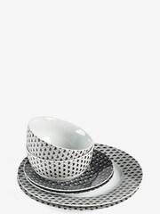 12 Piece Monochrome Gosford Dinner Set - Image 4 of 4
