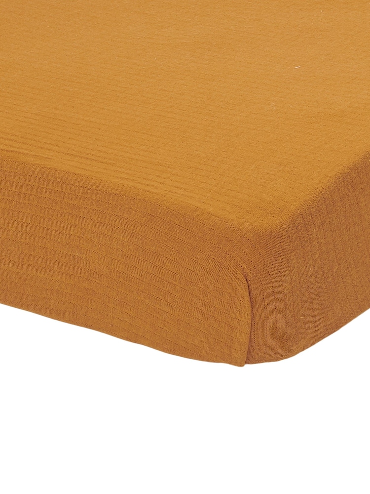 Little Dutch Yellow junior Pure Ochre Spice Fitted Sheet - Image 2 of 2