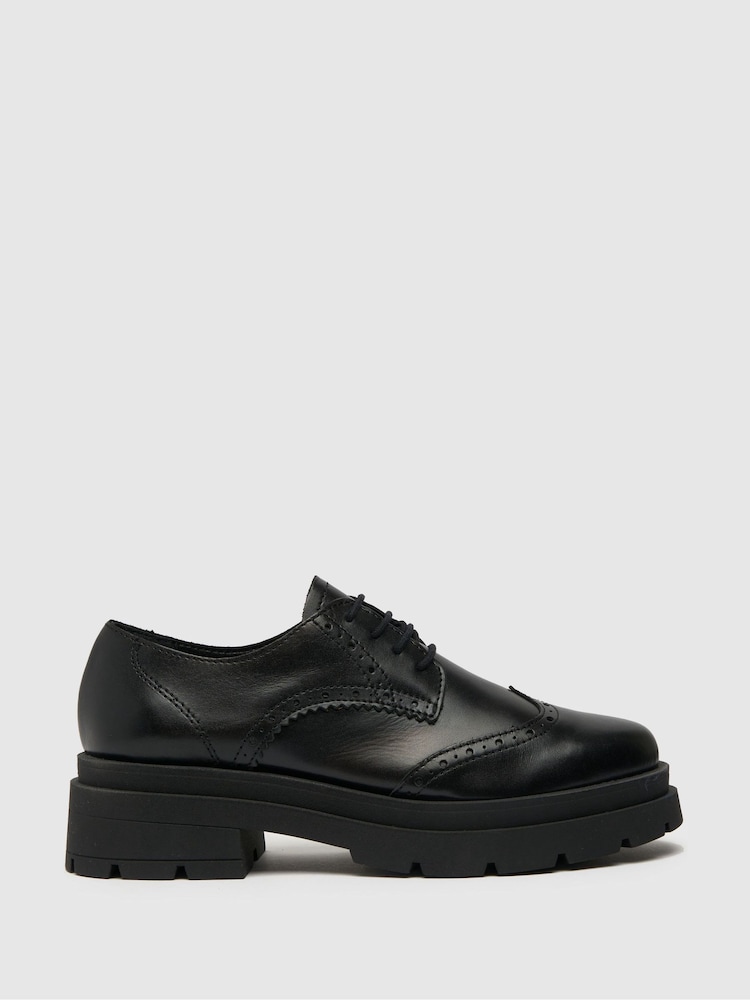 Schuh Lorin Leather Lace Up Black Brogues - Image 1 of 4