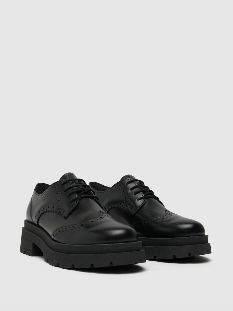 Schuh Lorin Leather Lace Up Black Brogues - Image 2 of 4