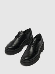 Schuh Lorin Leather Lace Up Black Brogues - Image 3 of 4