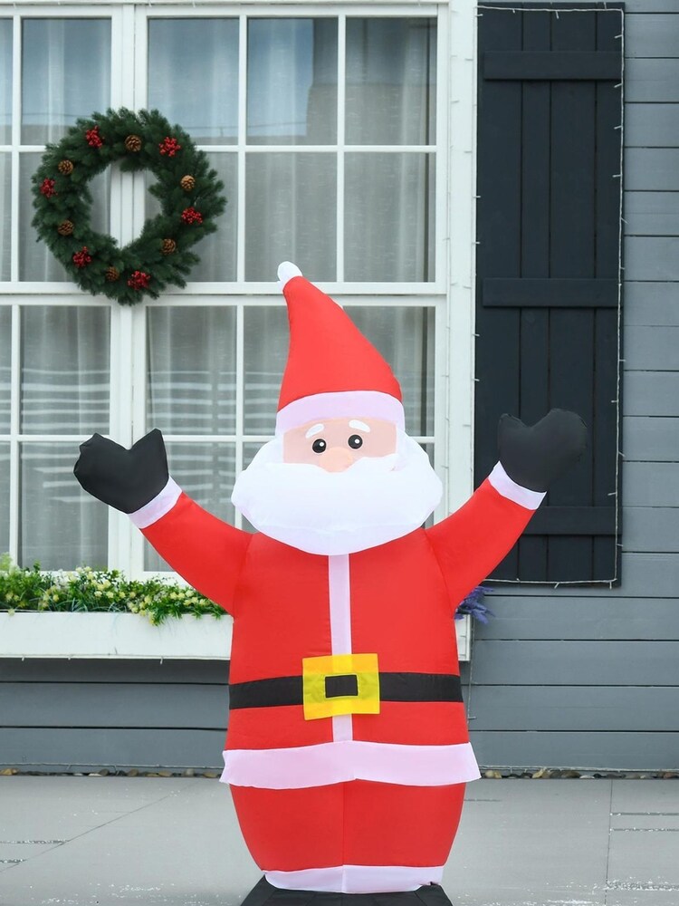 Homcom Red Outdoor 4ft Red Inflatable Santa Decoration - Image 1 of 5