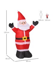 Homcom Red Outdoor 4ft Red Inflatable Santa Decoration - Image 5 of 5