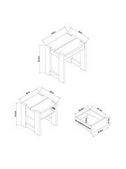 Grey Heath Oak Effect Storage Nest of 2 Tables - Image 4 of 9
