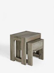 Grey Heath Oak Effect Storage Nest of 2 Tables - Image 6 of 9