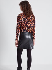 Sonder Studio	Black Leather Mini Skirt - Image 2 of 4