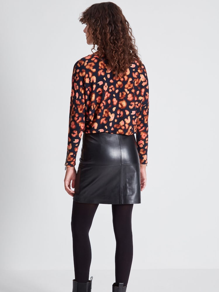 Sonder Studio	Black Leather Mini Skirt - Image 2 of 4