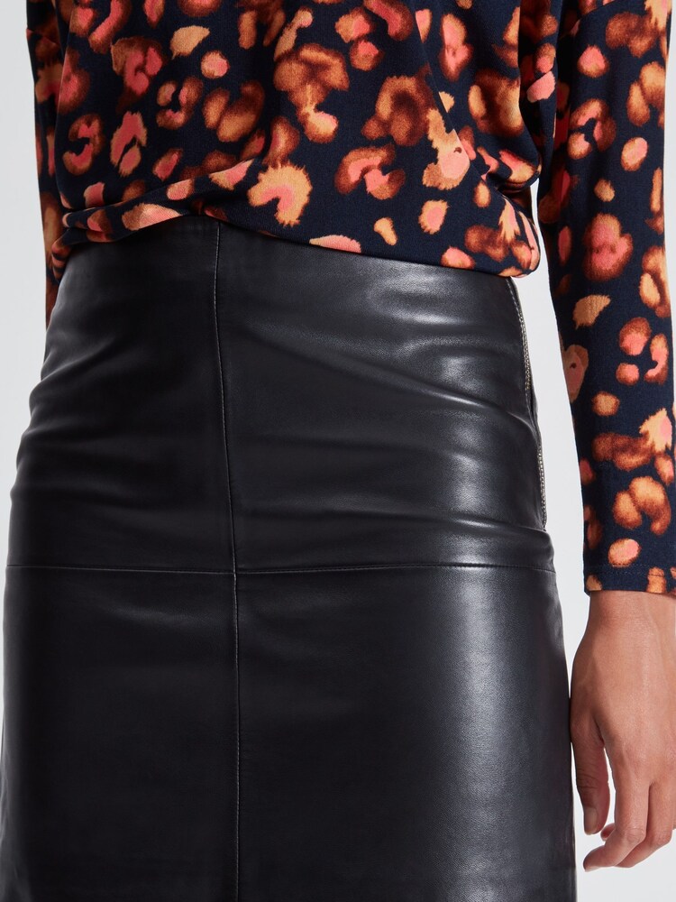 Sonder Studio	Black Leather Mini Skirt - Image 4 of 4