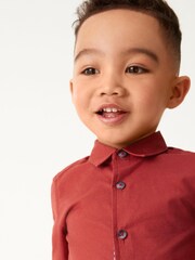 Rust Brown Long Sleeve Trimmed Oxford Shirt (3mths-7yrs) - Image 3 of 6
