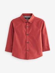 Rust Brown Long Sleeve Trimmed Oxford Shirt (3mths-7yrs) - Image 4 of 6