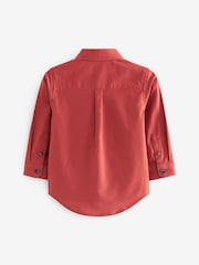 Rust Brown Long Sleeve Trimmed Oxford Shirt (3mths-7yrs) - Image 5 of 6