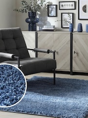 Blue Premium Cosy Shaggy Rug - Image 2 of 7