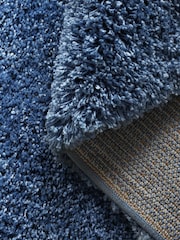 Blue Premium Cosy Shaggy Rug - Image 5 of 7