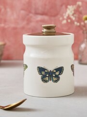 Portmeirion White Botanic Garden Harmony Canister 14cm - Image 1 of 5