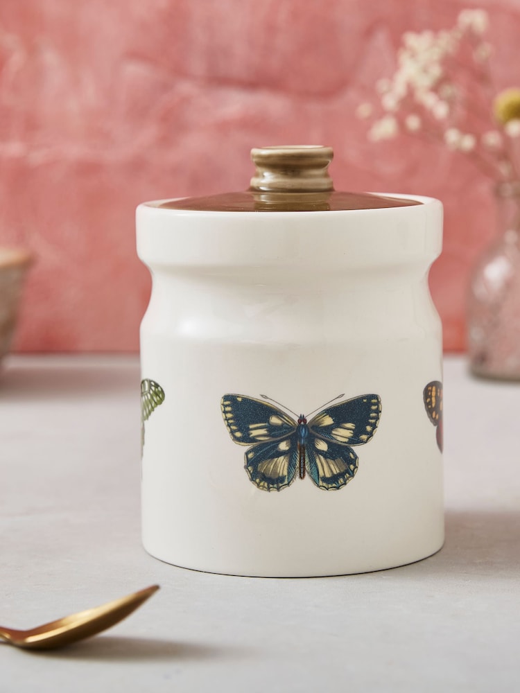 Portmeirion White Botanic Garden Harmony Canister 14cm - Image 1 of 5