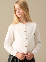 Angel & Rocket Cream Bow Knitted Cardigan - Image 1 of 2