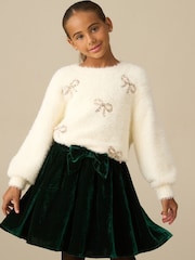 Angel & Rocket Cream Laila Embellished Bow Eyelash Jumper - Image 3 of 3
