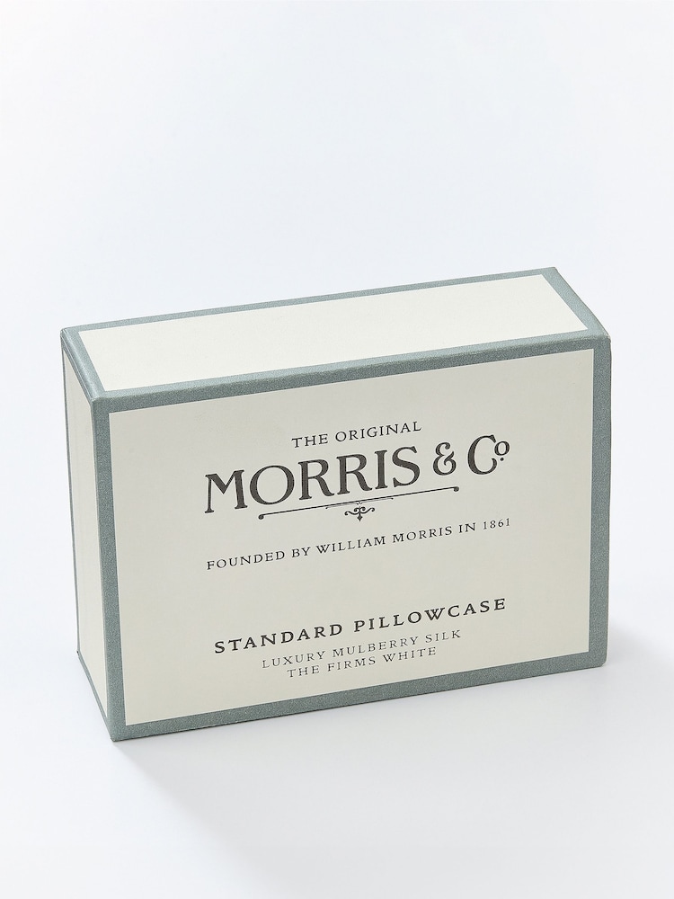 Morris & Co Cream Ivory Mulberry Silk Housewife Pillowcase - Image 2 of 4