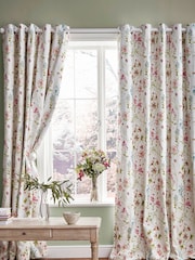 Laura Ashley Crimson Red Wild Meadow Blackout Blackout/Thermal Lined  Eyelet Curtains - Image 1 of 3