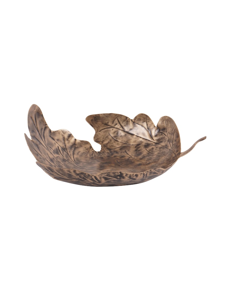 Laura Ashley Gold Corrina Leaf Decorative Platter - Image 2 of 4