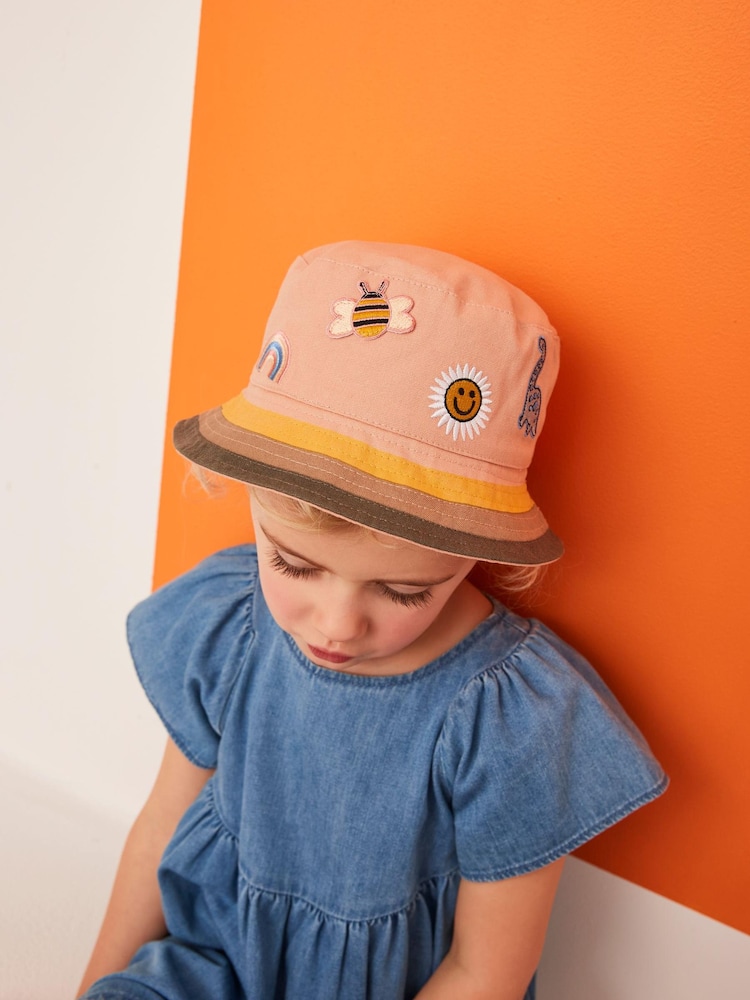 Neutral Character Embroidered Bucket Hat (3mths-13yrs) - Image 1 of 4 Neutral Character Embroidered Bucket Hat (3mths-13yrs) - Image 1 of 4