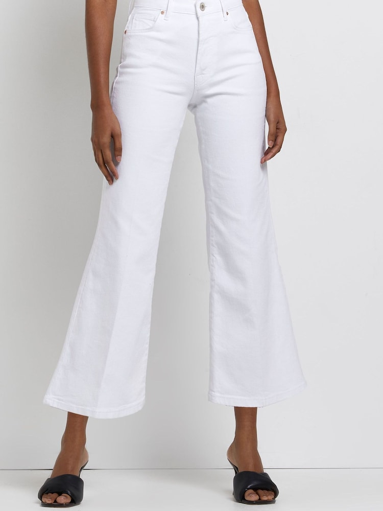 River Island White High Rise Loose Crop Jean - Image 1 of 5