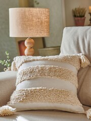 Natural Tufted Stripe Cushion - Image 1 of 5