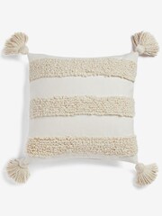 Natural Tufted Stripe Cushion - Image 4 of 5
