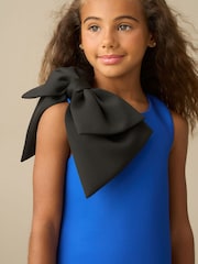 Angel & Rocket Blue Thea Oversized Bow Scuba Shift Dress - Image 2 of 5