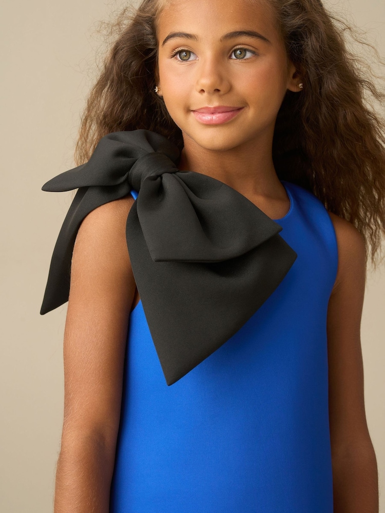 Angel & Rocket Blue Thea Oversized Bow Scuba Shift Dress - Image 2 of 5