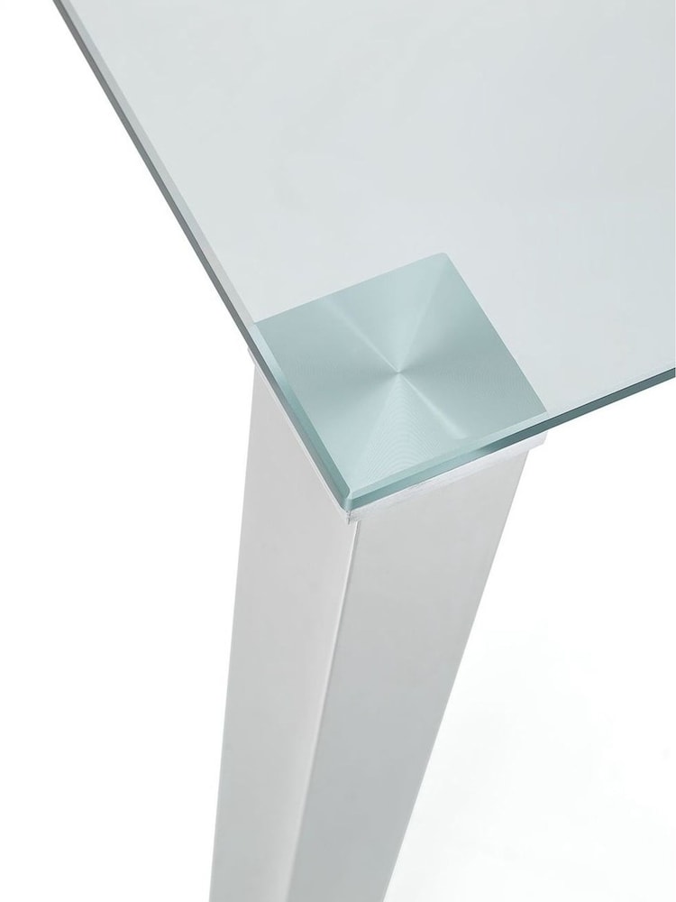 Julian Bowen Clear Enzo Compact Glass Top 4 Seater Dining Table - Image 4 of 4