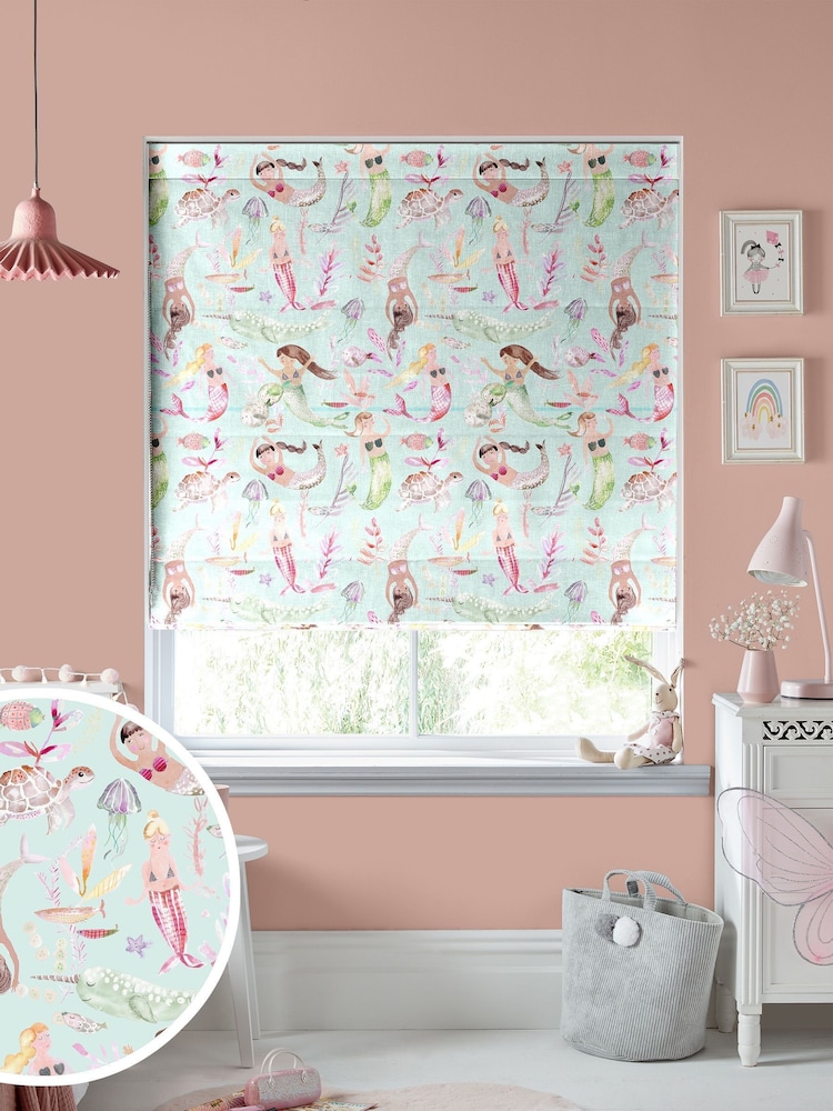 Voyage Dusk Kids Mermaids Party Made To Measure Roman Blind - Image 1 of 6