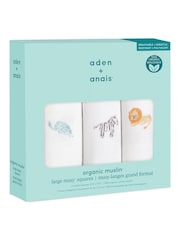 звериный мир - Набор из 3 квадратных пеленок из органического хлопка Aden + Anais - Изображение 5 5