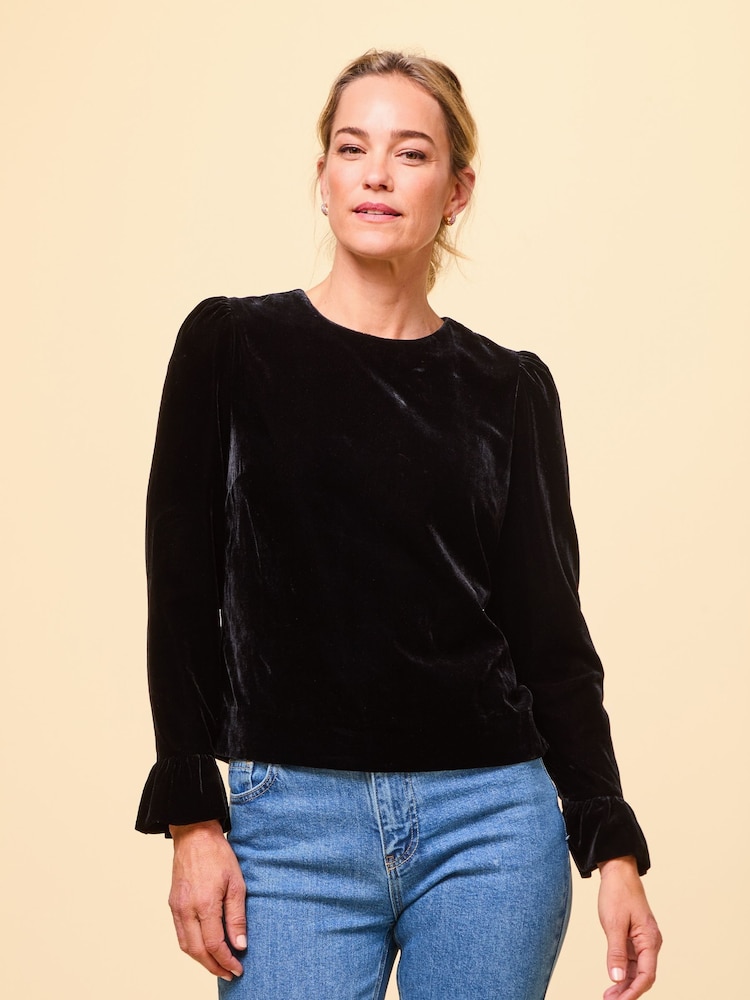 Aspiga Victoria Black Velvet Top - Image 1 of 8
